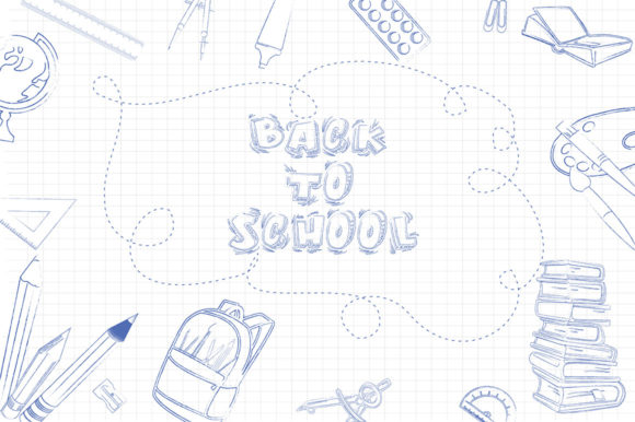 Back to School Blue Pen Set Element Graphics