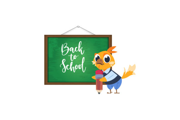 Back to School Cartoon with Cute Animal