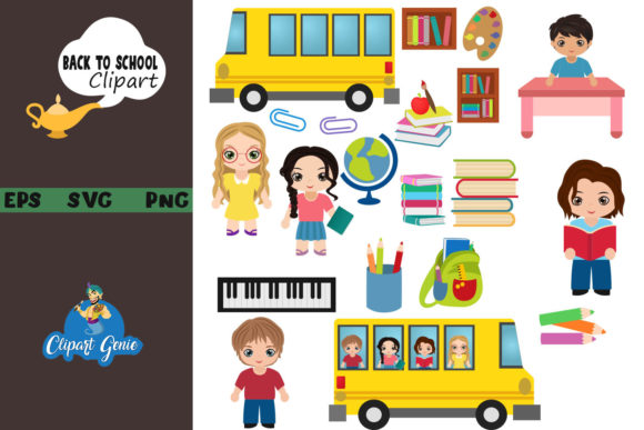 Back to School Clipart Bundle: Graphics & Illustrations for Real Crafting
