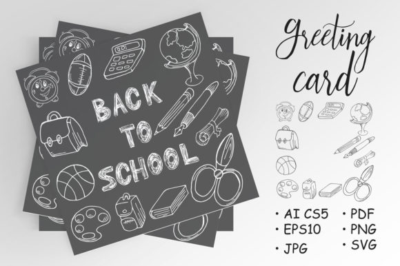 Back to School. Drawing with Chalk Graphics