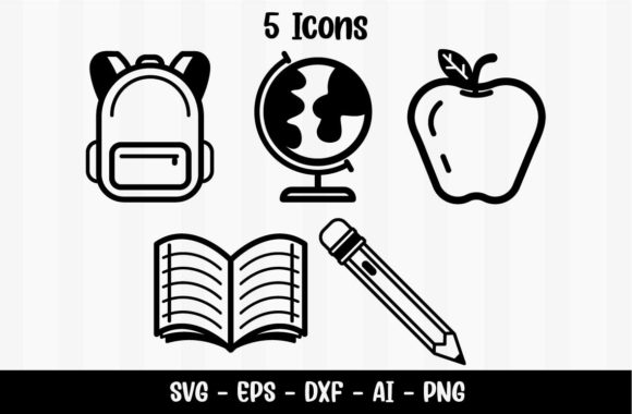 Back to School Icon Set Graphics