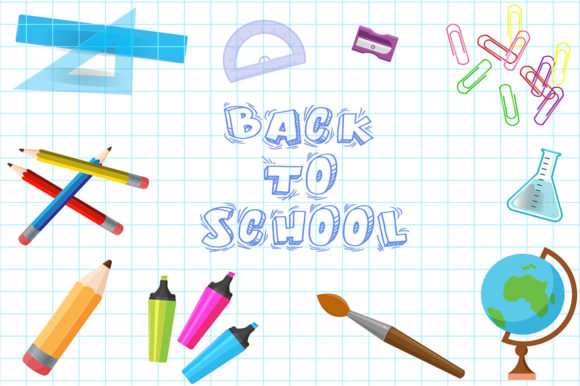 Back to School Set Element Vector Design