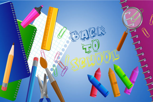 Back to School Set Element Vector Graphics
