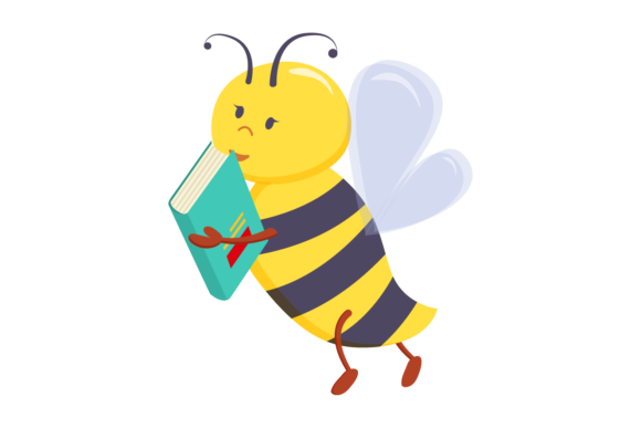 Bee Back to School Mascot - Book Svg