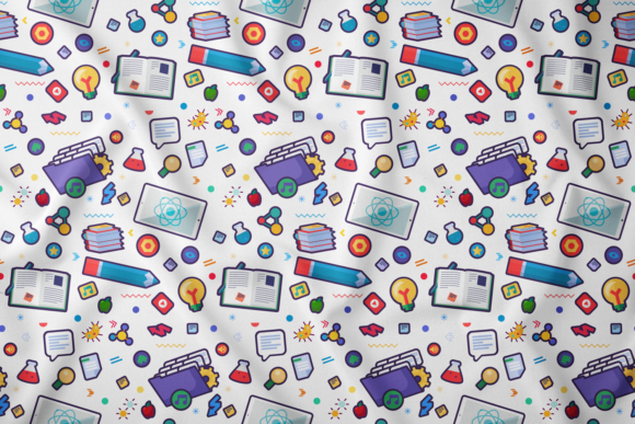 Cartoon School Seamless Pattern