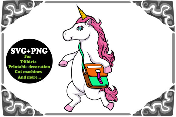 Cute Back to School Unicorn Svg and Png