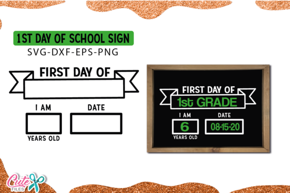 First Day of School Sign Template Graphics and Crafts