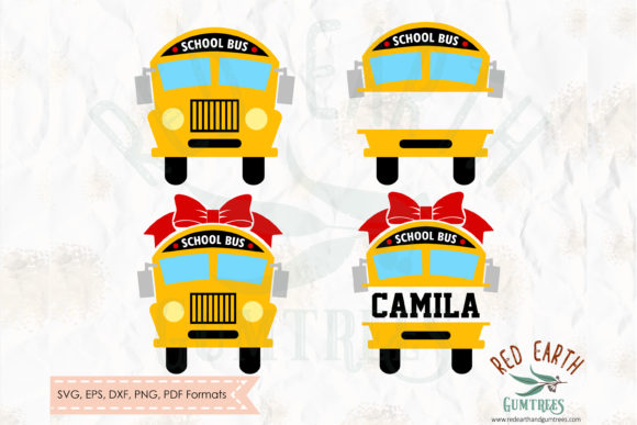 School Bus Split Monogram Graphics and Crafts