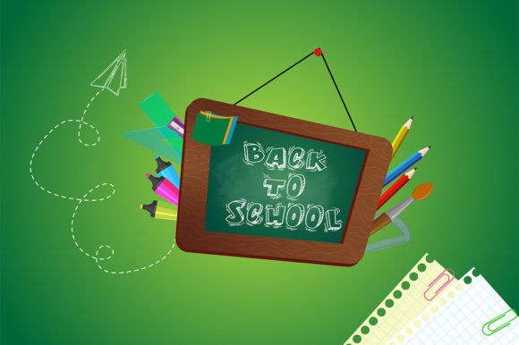 Welcome Back to School Blackboard Vector Graphics